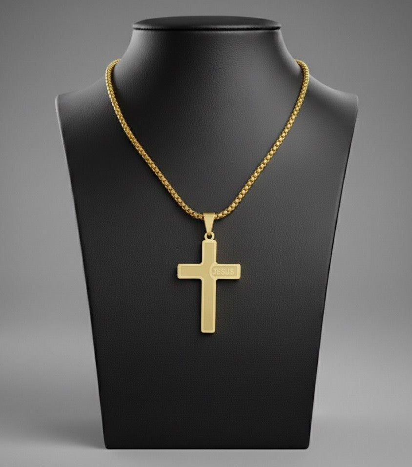 Chaîne en Acier inoxydable pendentif Croix