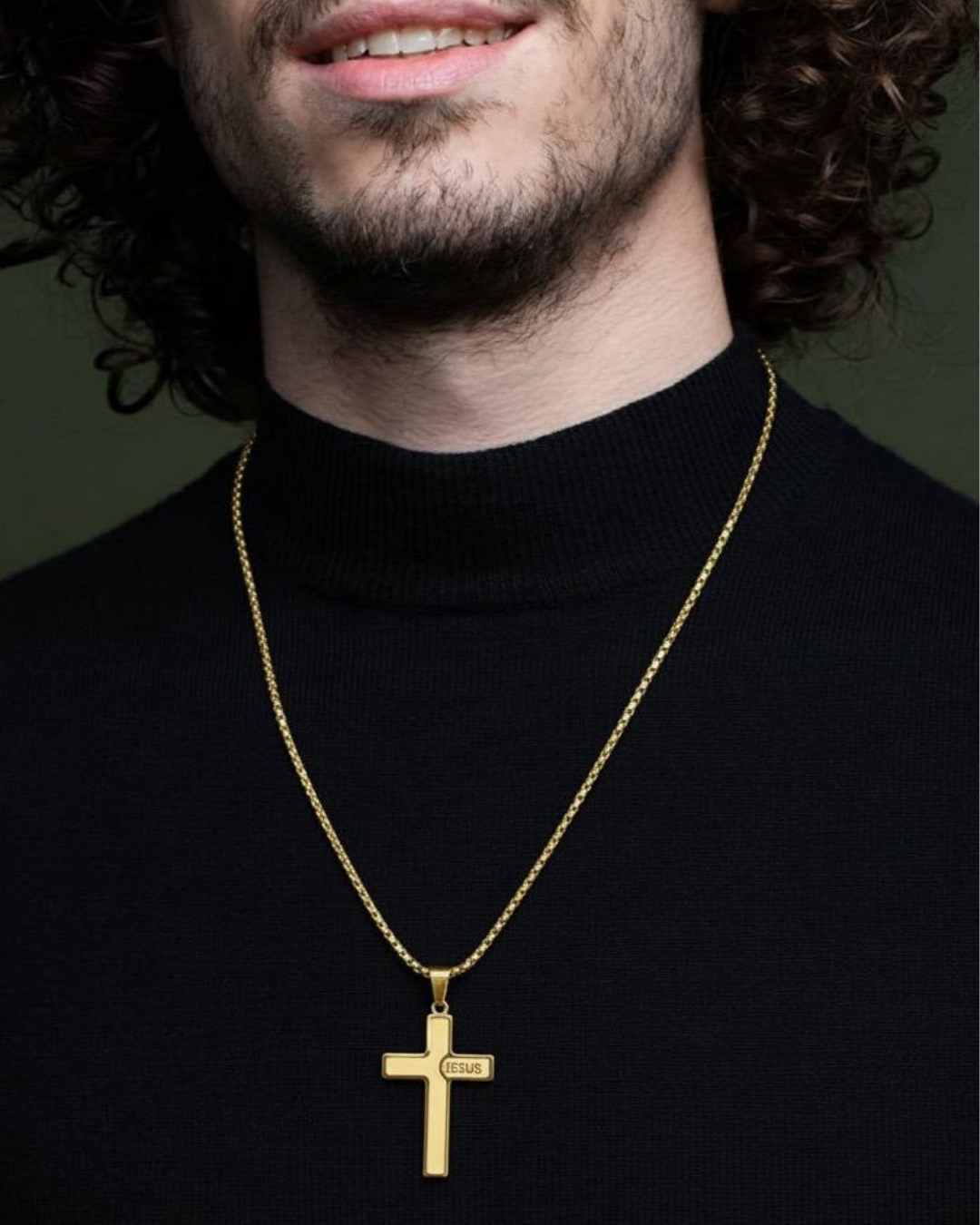 Chaîne en Acier inoxydable pendentif Croix akwaba shop