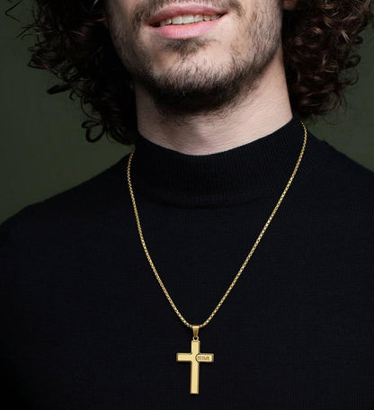 Chaîne en Acier inoxydable pendentif Croix