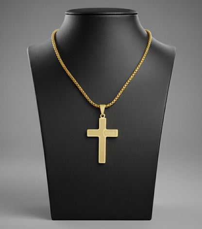 Chaîne en Acier inoxydable pendentif Croix
