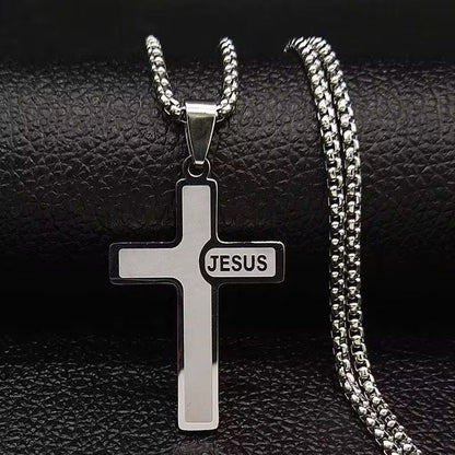 Chaîne en Acier inoxydable pendentif Croix