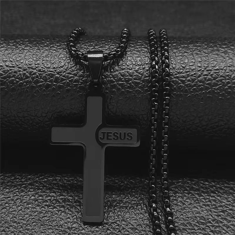 Chaîne en Acier inoxydable pendentif Croix